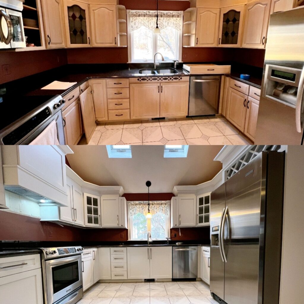 Before and after refaced Kitchen