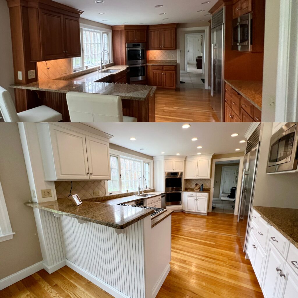Before and after refaced Kitchen
